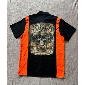 Vance Biker Wear Men's Sturgis Bike Rally Button Up Black Hills SD Size‎ L NWT